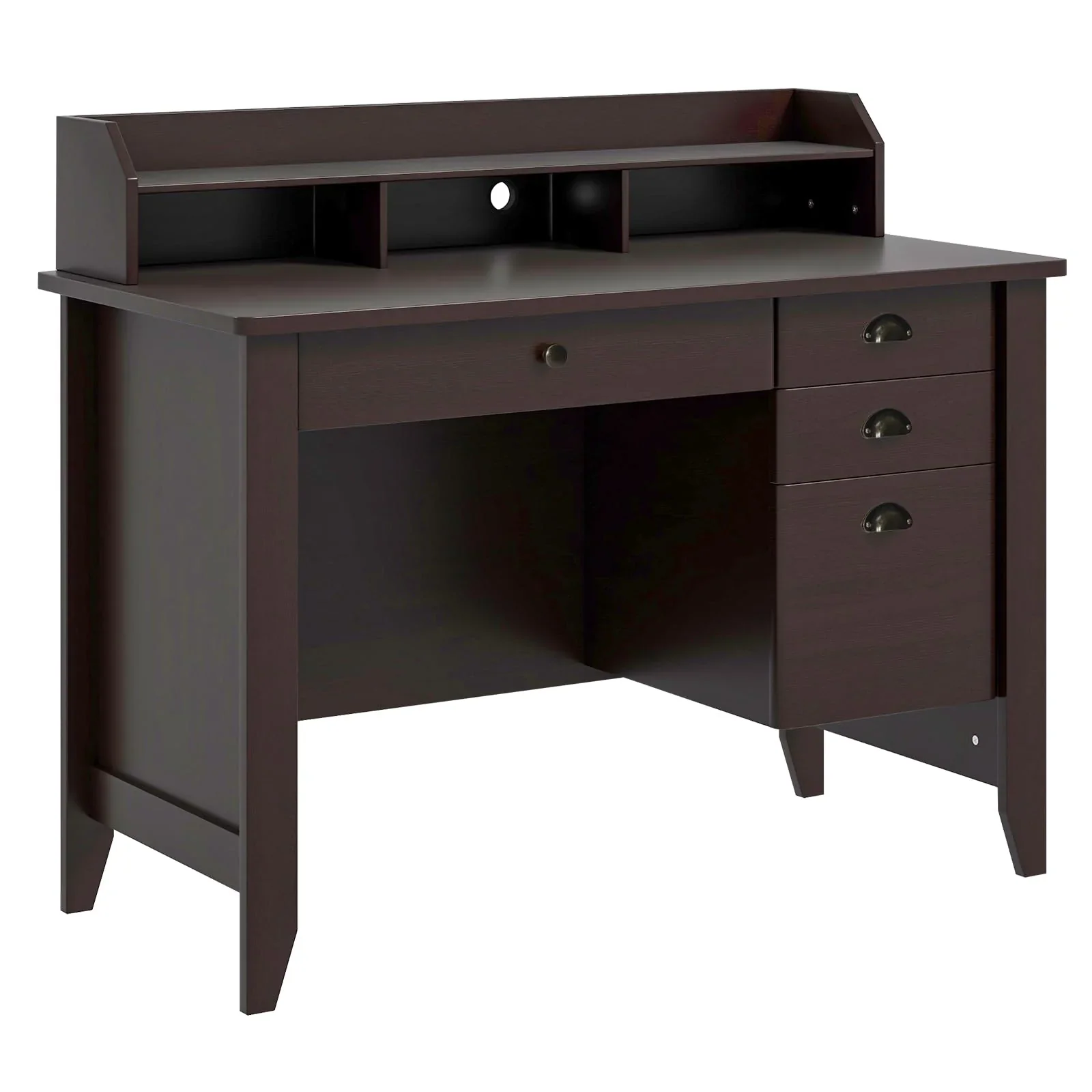 Giantex Computer Desk with 4 Storage Drawers & Hutch