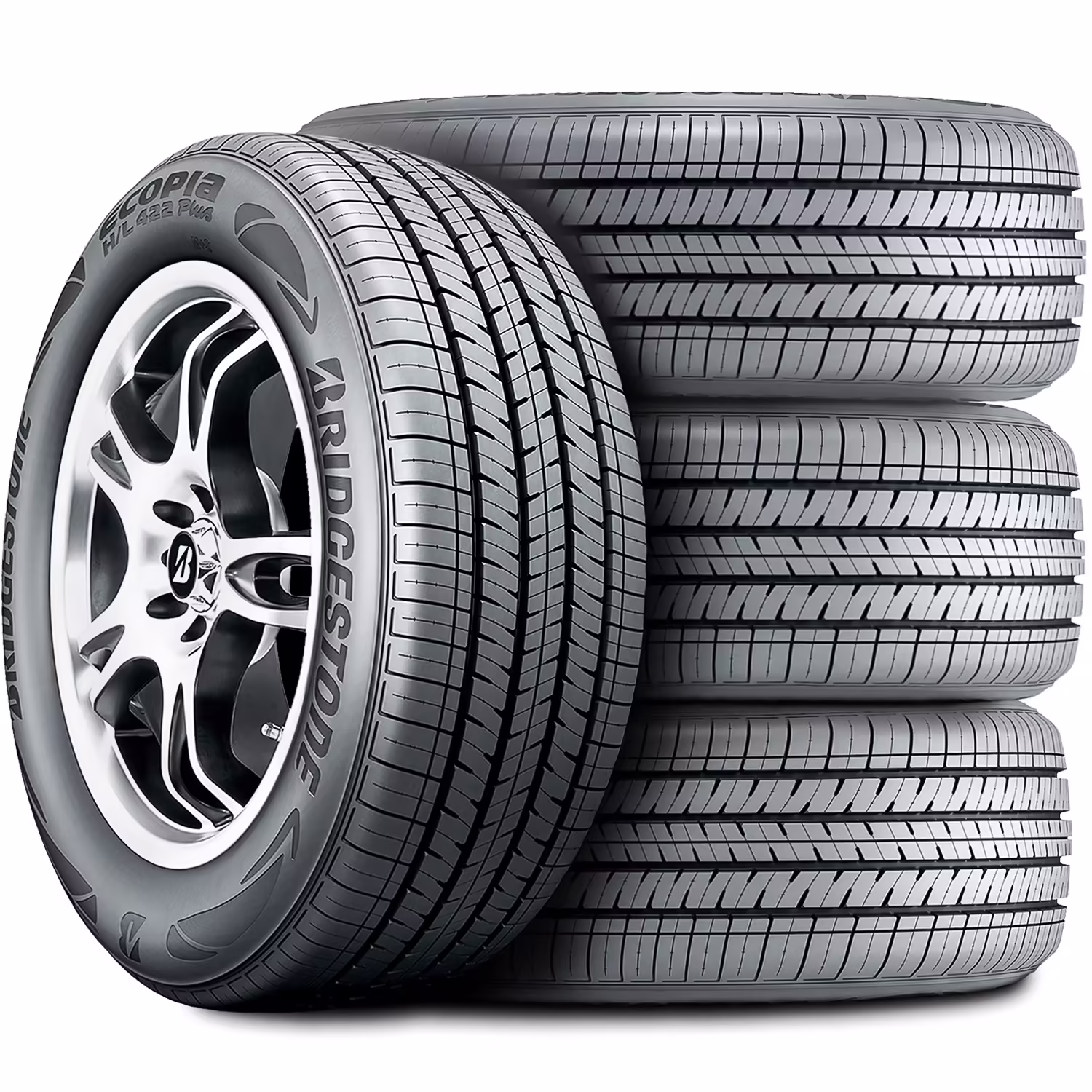 Set of 4 (FOUR) Bridgestone Ecopia H/L 422 Plus 225/60R17 99H A/S All Season Tires Fits: 2018-23 Subaru Crosstrek Convenience, 2019-21 Subaru Forester Convenience