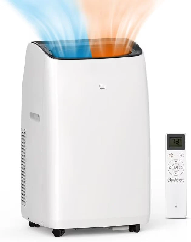 2026 NewPortable Air Conditioners, 14000 BTU Air Conditioner for Rooms Up to 750 Sq.Ft, AC Unit with Heat, Sleep Mode, Dehumidifier, Fan, Remote Control, 24H Timer, Easy Setup for Bedrooms, Black Top
