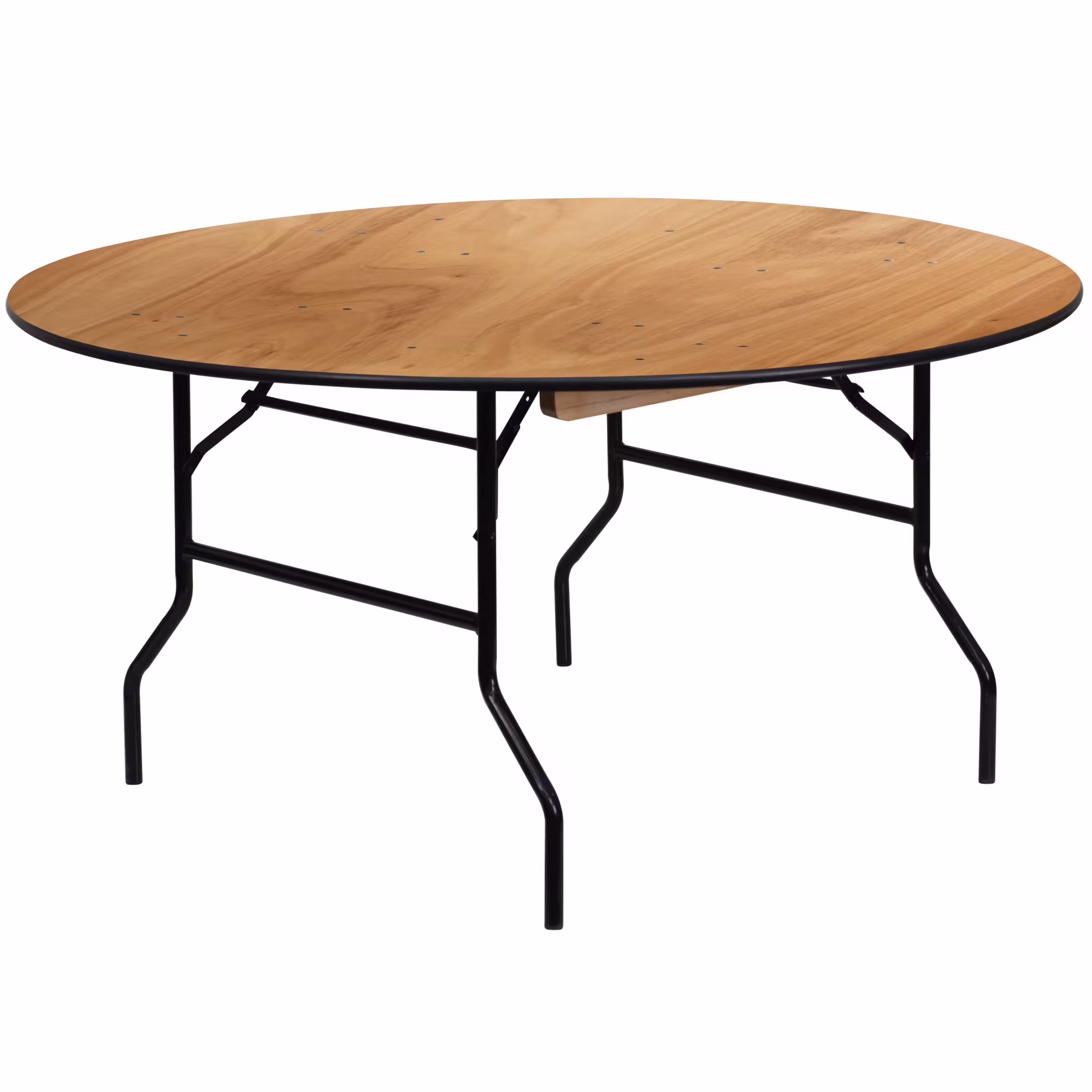 Flash Furniture 5' Round All-Occasion Wood Folding Event Table, Natural/Black