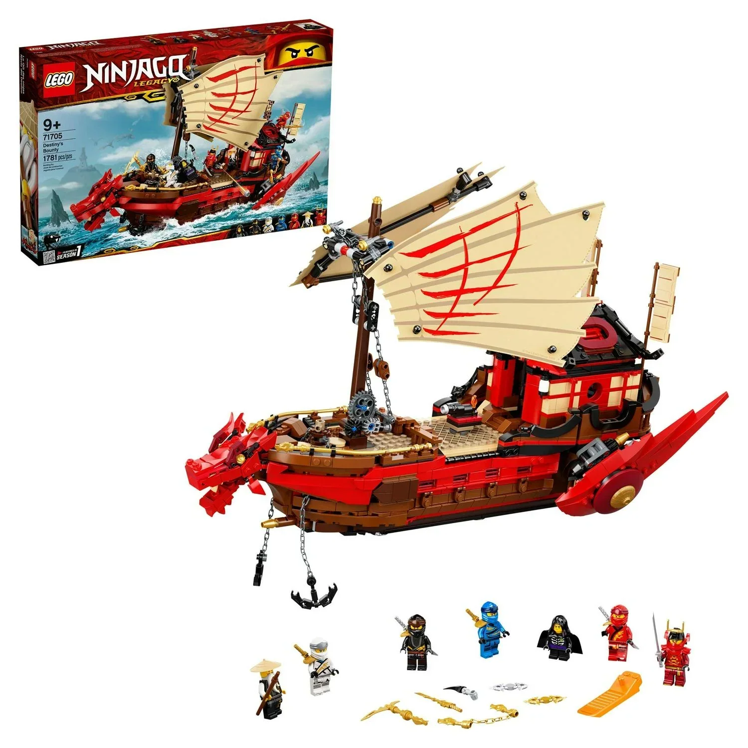 2026 NewLEGO NINJAGO Legacy Destiny's Bounty 71705 Ninja Building Toy Ages 9+ (1.781 Pieces)