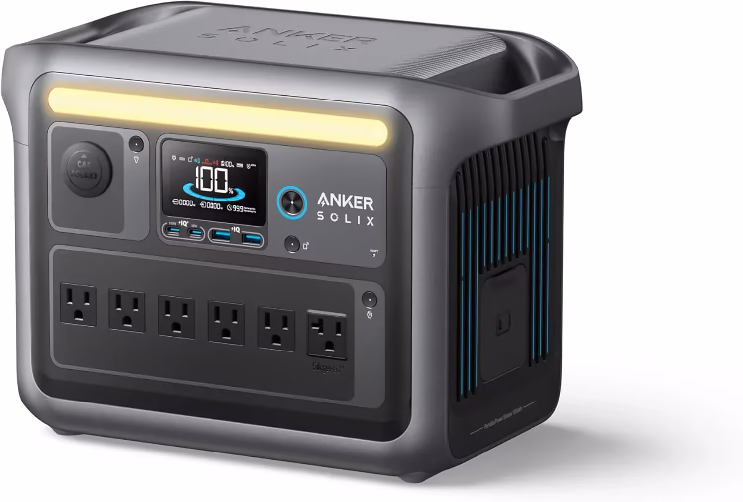 Portable Power Station 1800W (2400W Peak) Solar Generator 58 Minutes to Fully Charge