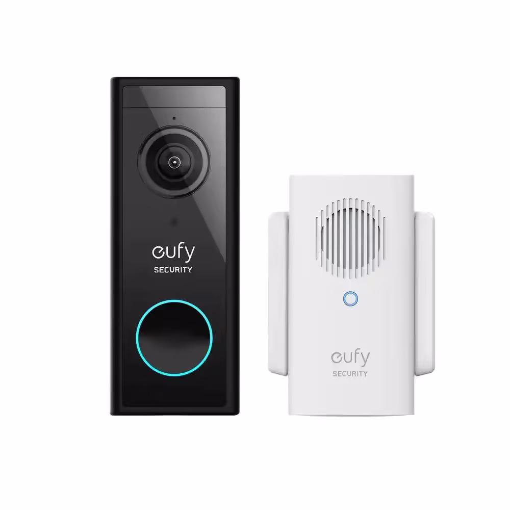 Security Video Doorbell 2K Wi-Fi Wireless Smart Video Camera with Chime – Black
