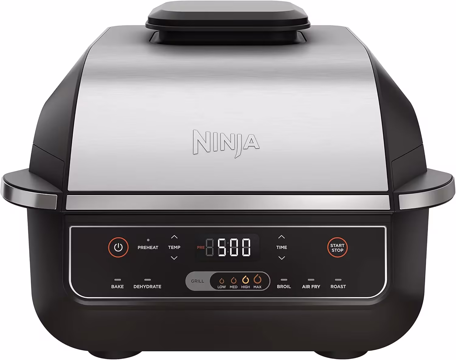Ninja | Indoor Grill | Foodi | 5-in-1 (Grill, Air Fry, Roast, Bake, and Dehydrate | Fits up to 3lb Roast | Smoke Control System and Dishwasher Safe Parts| Black/Grey | AG301