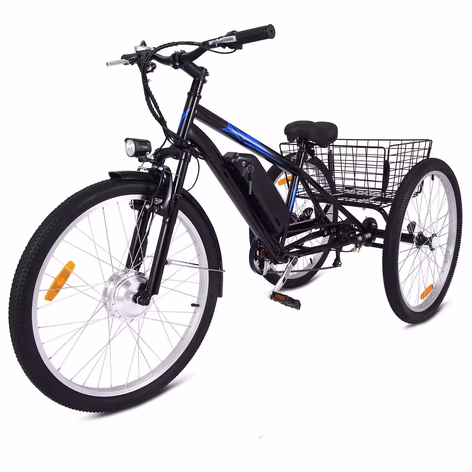 Garvee 3 Wheel Electric Bicycle for Men Women, 350W Motor Electric Tricycle for Adults, 26" Fat Tire Motorized Bicycle w/ 36V 10Ah Removable Battery, 7 Speed Electric Trike up to 50+ Miles, 3 Modes