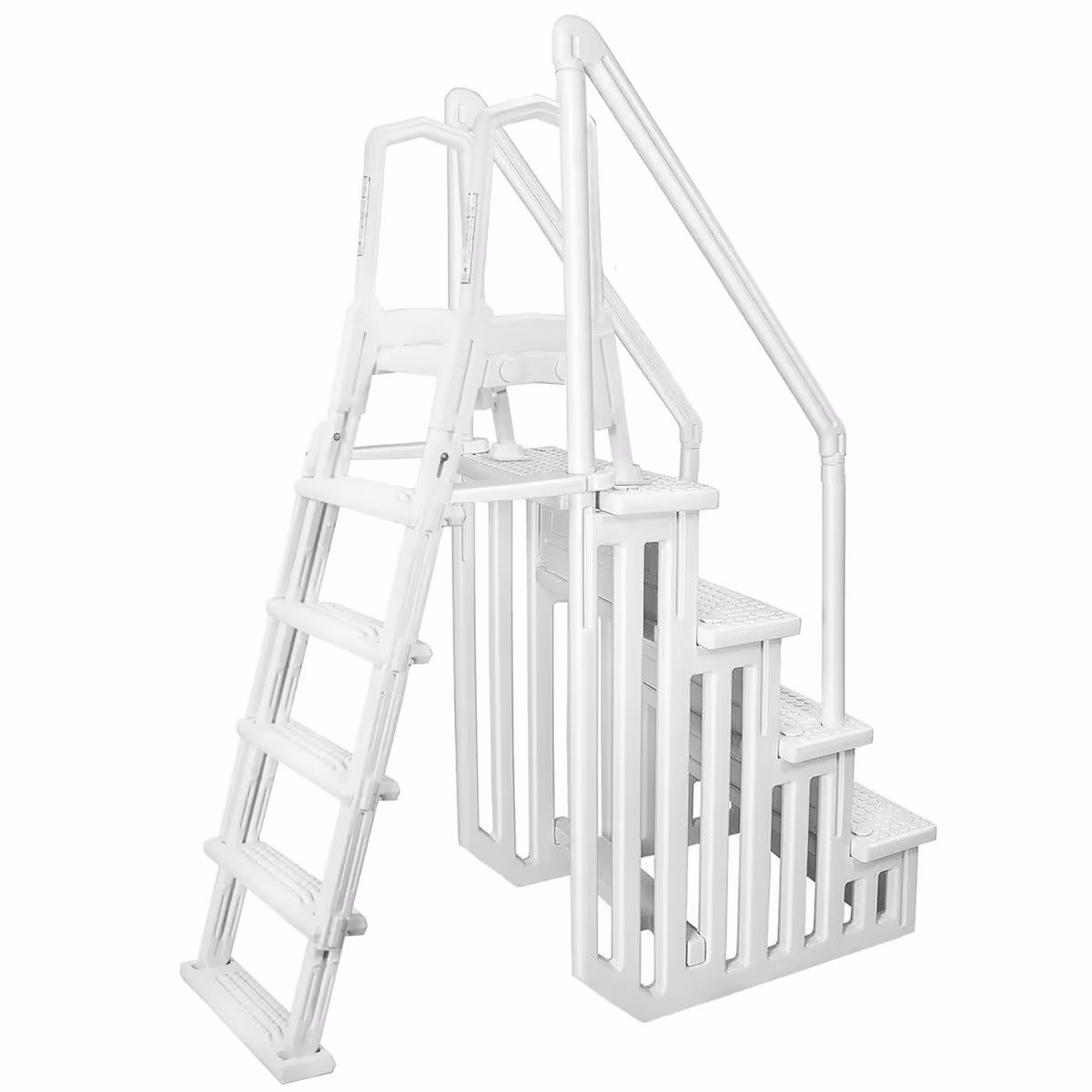 XtremepowerUS Deluxe A-Frame Above-Ground Swimming Pool Ladder Large Entry Non