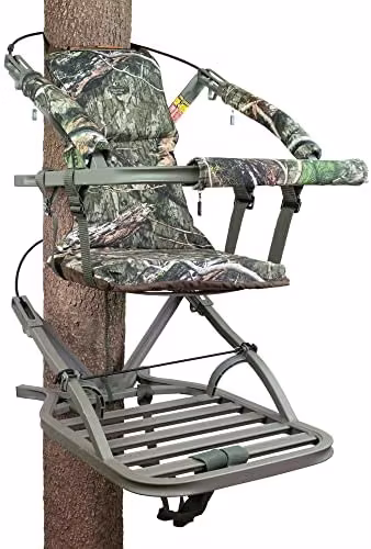 Summit Viper SD Climbing Treestand – Lightweight Aluminum, Foam Padded Seat, 300 lbs Capacity, Includes Safety Harness