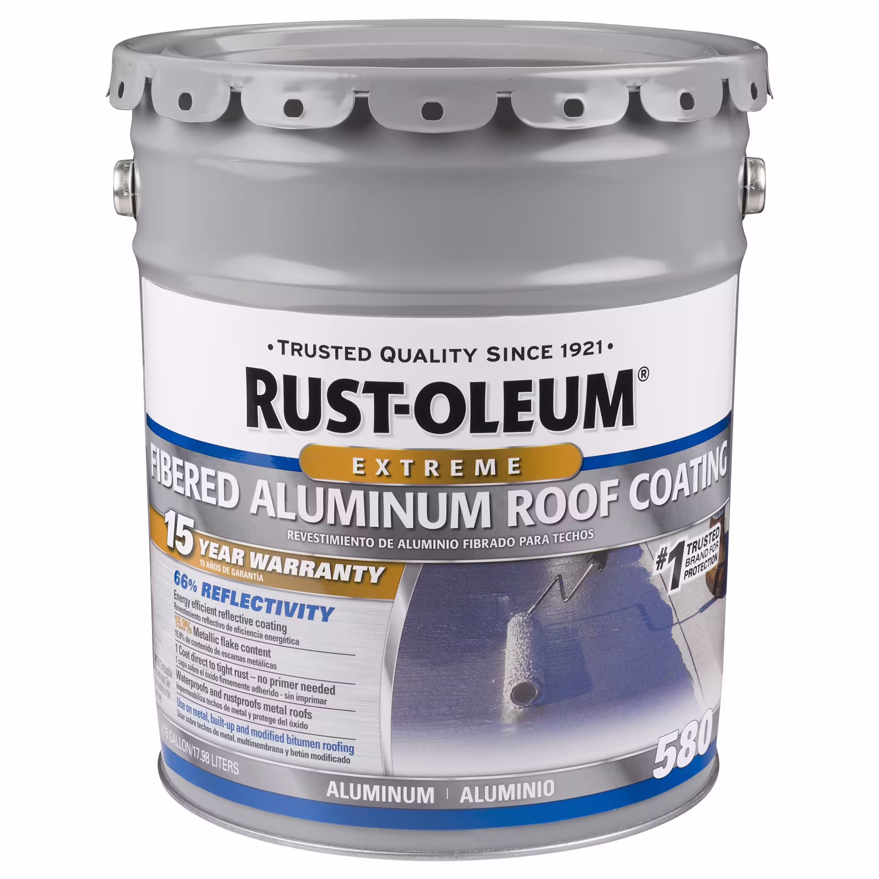 Rust-Oleum 580 Fibered Aluminum Roof Coating, 5 Gal