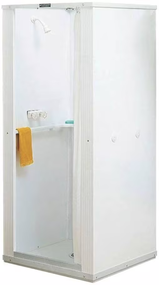 Portable Compact Mobile Home Stand Up Shower Stall Kit 32 in x 32 in