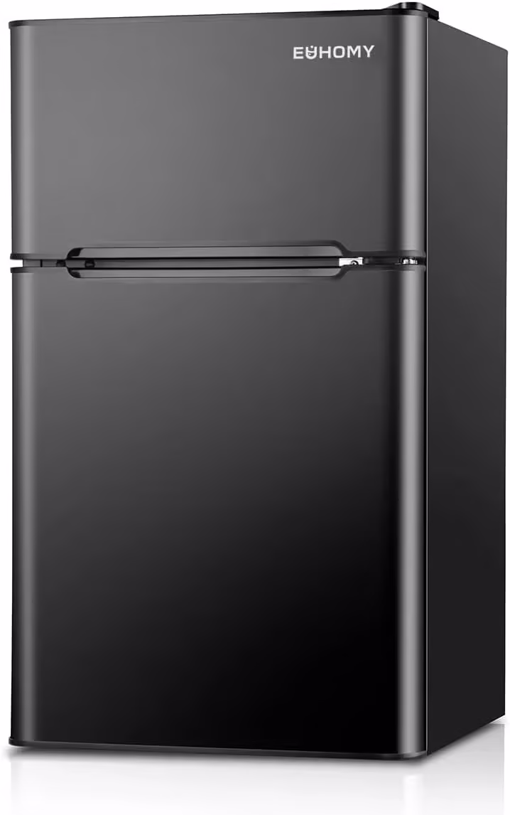 Euhomy Mini Fridge with Freezer, 3.2 Cu.Ft Mini Refrigerator with Freezer