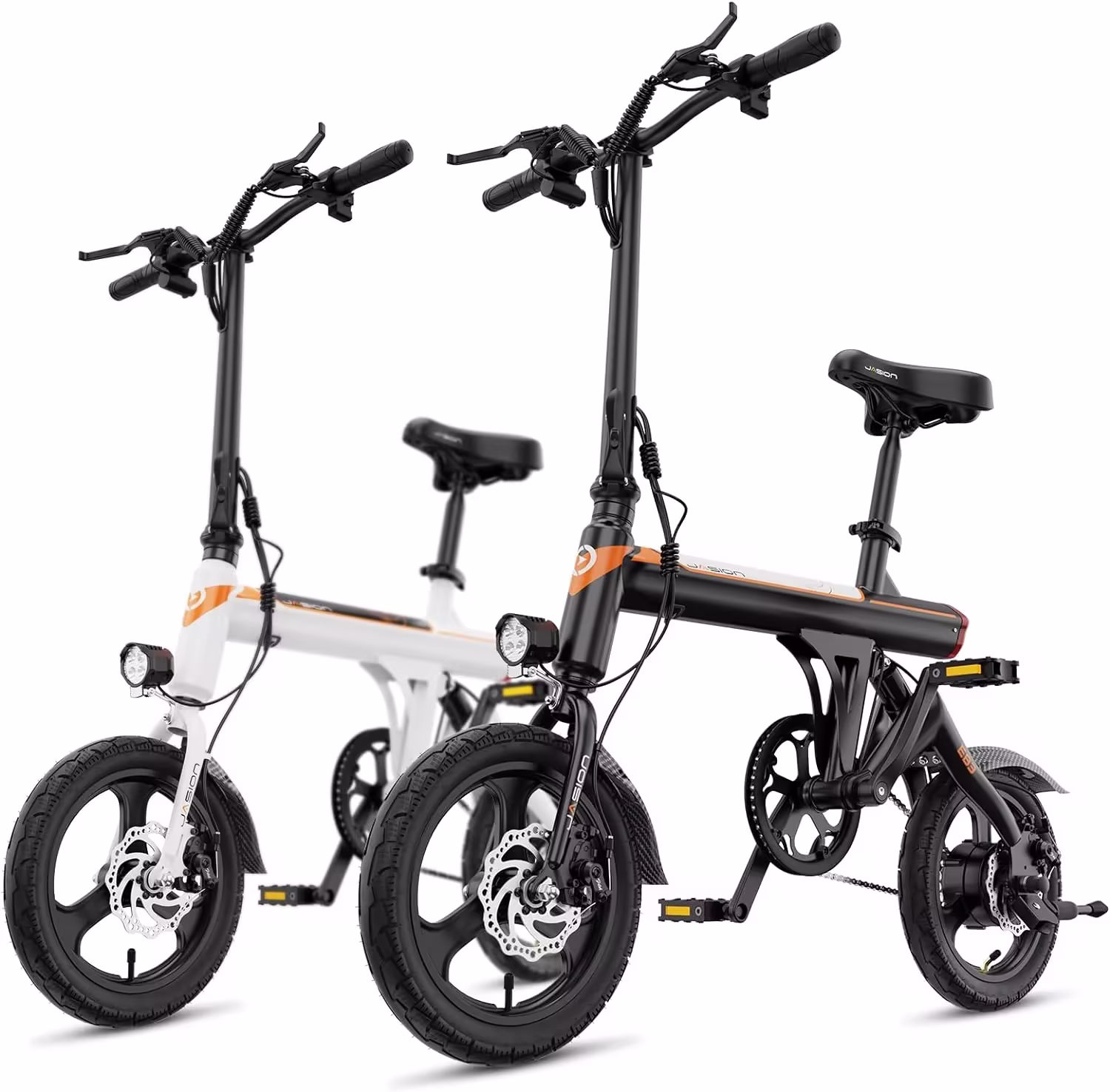 Jasion EB3 Electric Bike Adults 21mph, 500W Peak Motor, 270Wh Battery, Rear Suspension, 3 Levels Assist, 14′′ Folding Ebike for Adults and Teens, Complies to UL2849