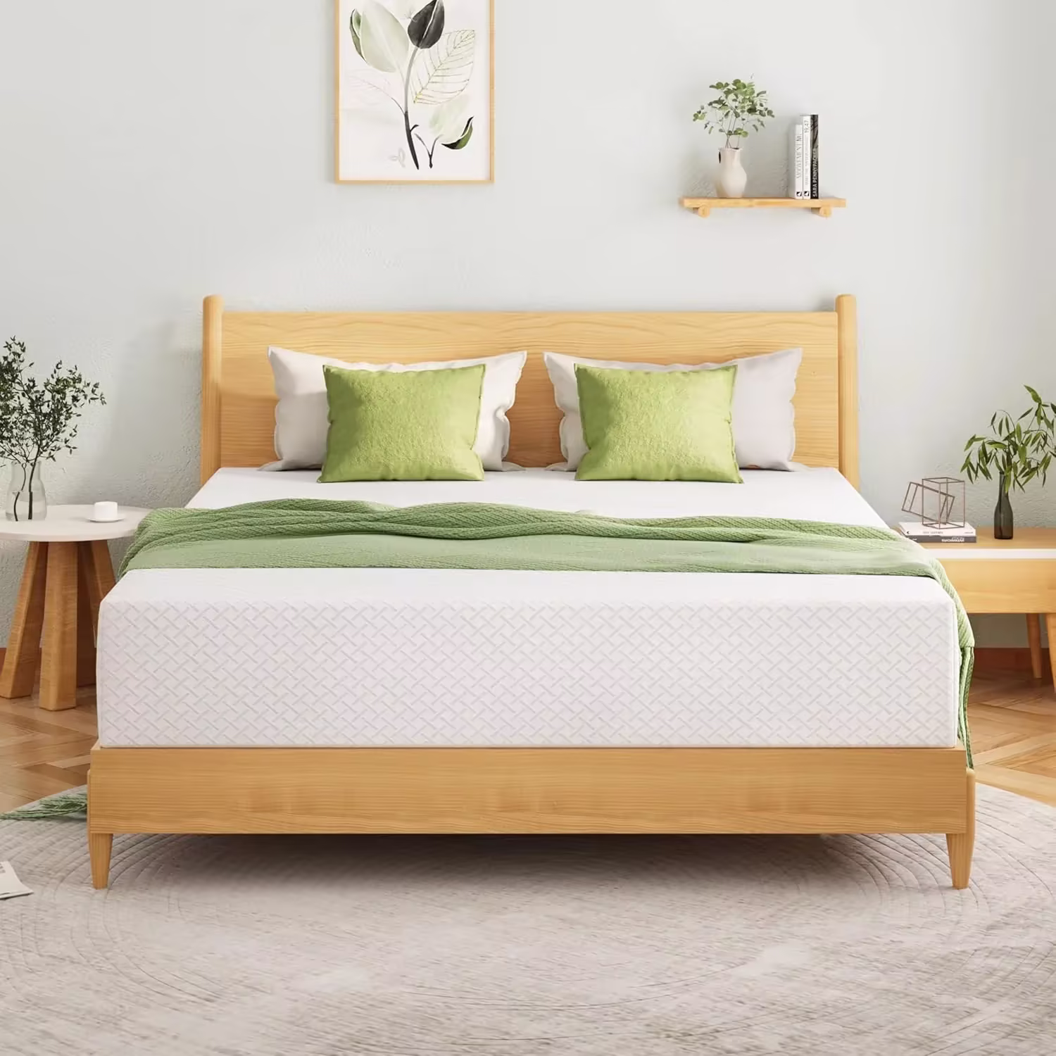EGOHOME 8 Inch Twin Mattress, Memory Foam Mattress with Cooling Green Tea Gel, Relieve Pressure with Medium Firm Support, CertiPUR-US Certified, 75''L x 38''W, White