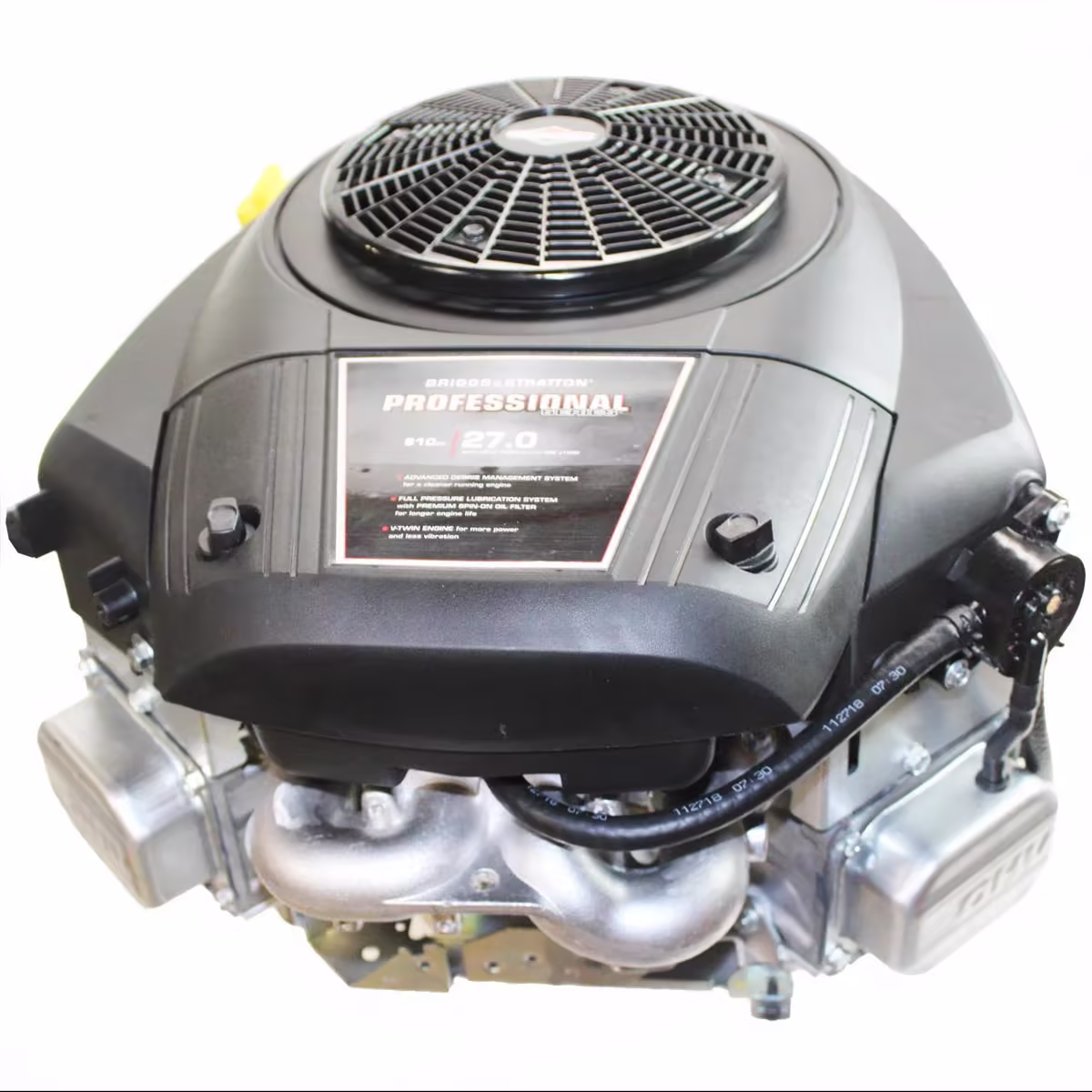 27HP Vertical Engine with 1′′x3-5/32′′ Shaft, Electric Start, 16 Amp, Fuel Pump, Oil Filter – Cast Iron Sleeve