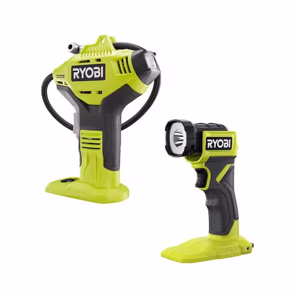 ONE+ 18V Cordless 2-Tool Combo Kit with High Pressure Inflator with Digital Gauge and Cordless LED Light (Tools Only)