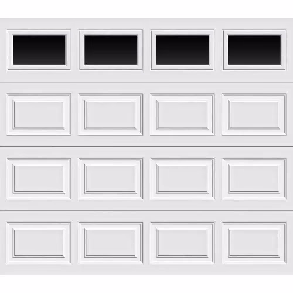Classic Collection 8 ft. x 7 ft. 6.5 R-Value Insulated Garage Door with Plain Windows A768954