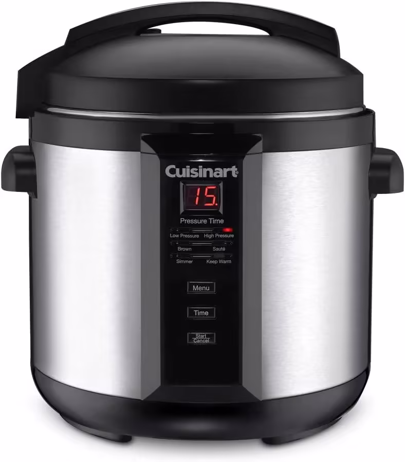 Cuisinart 6-Quart Electric Pressure Cooker, Stainless Steel, Digital Controls, Multi-Function, Model CPC-600N1