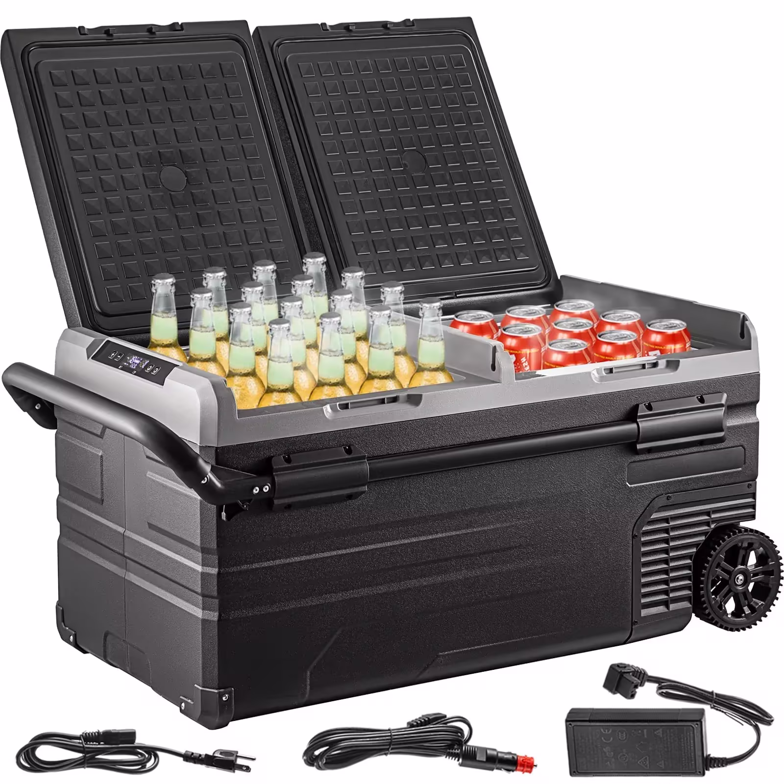 BENTISM 100Qt Portable Car Freezer 95L Refrigerator 12/24V Camping Fridge Freezer