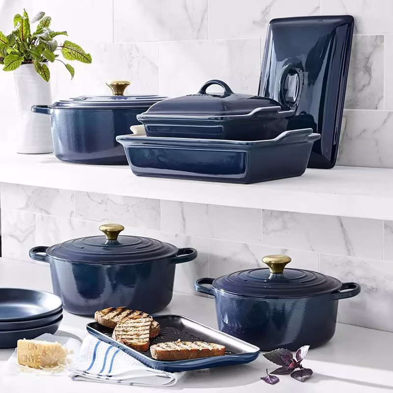 2025 20-piece Signature Cast Iron Cookware Set,10.25′′ Skillet,1.75-quart Saucepan with Lid