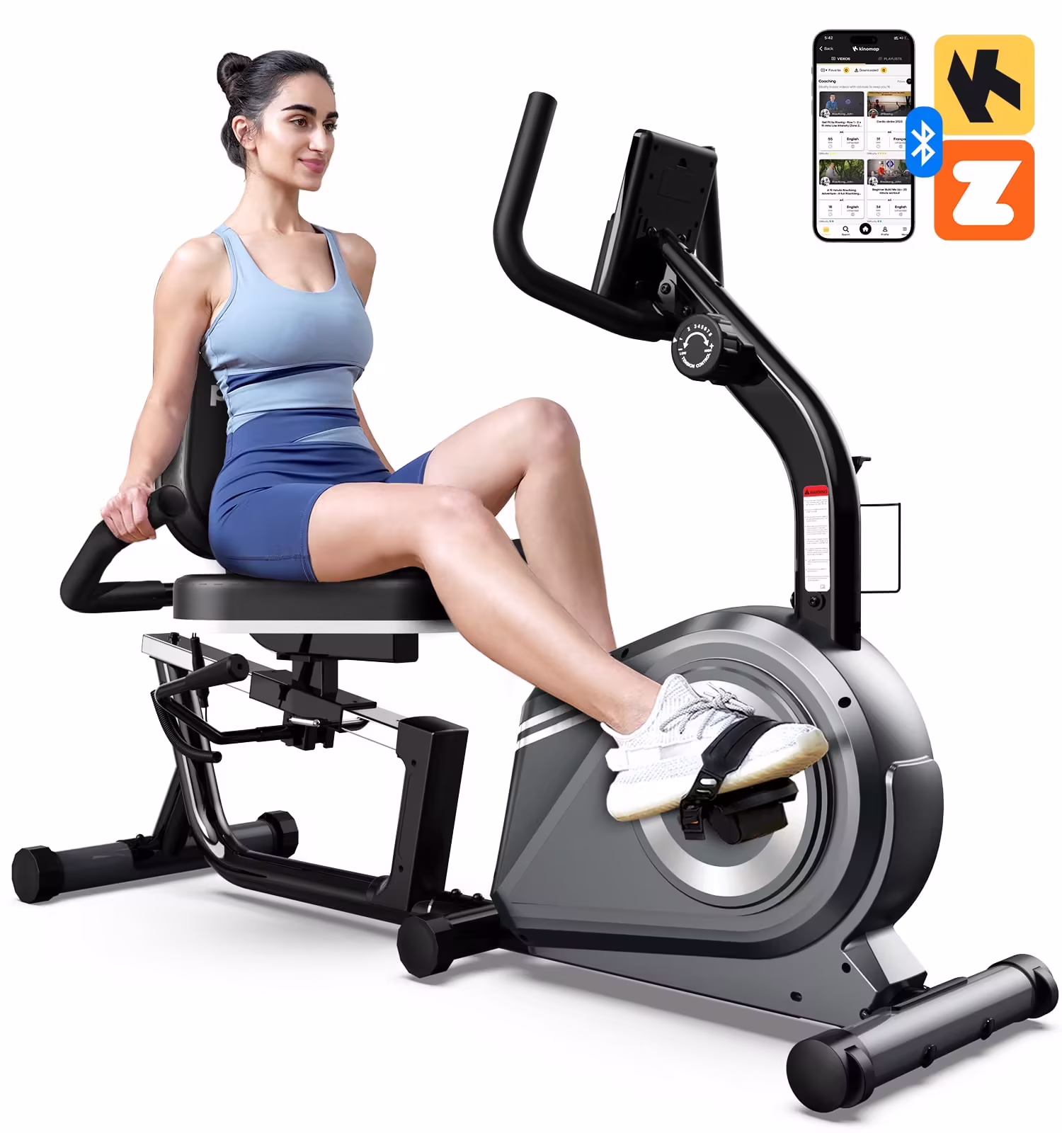 Pooboo Recumbent Exercise Bicycles for Adults Seniors Sit Down Stationary Bicycle 8 Level Adjustable Magnetic Resistance Indoor Cycling Exercise Bike 350 lbs Capacity