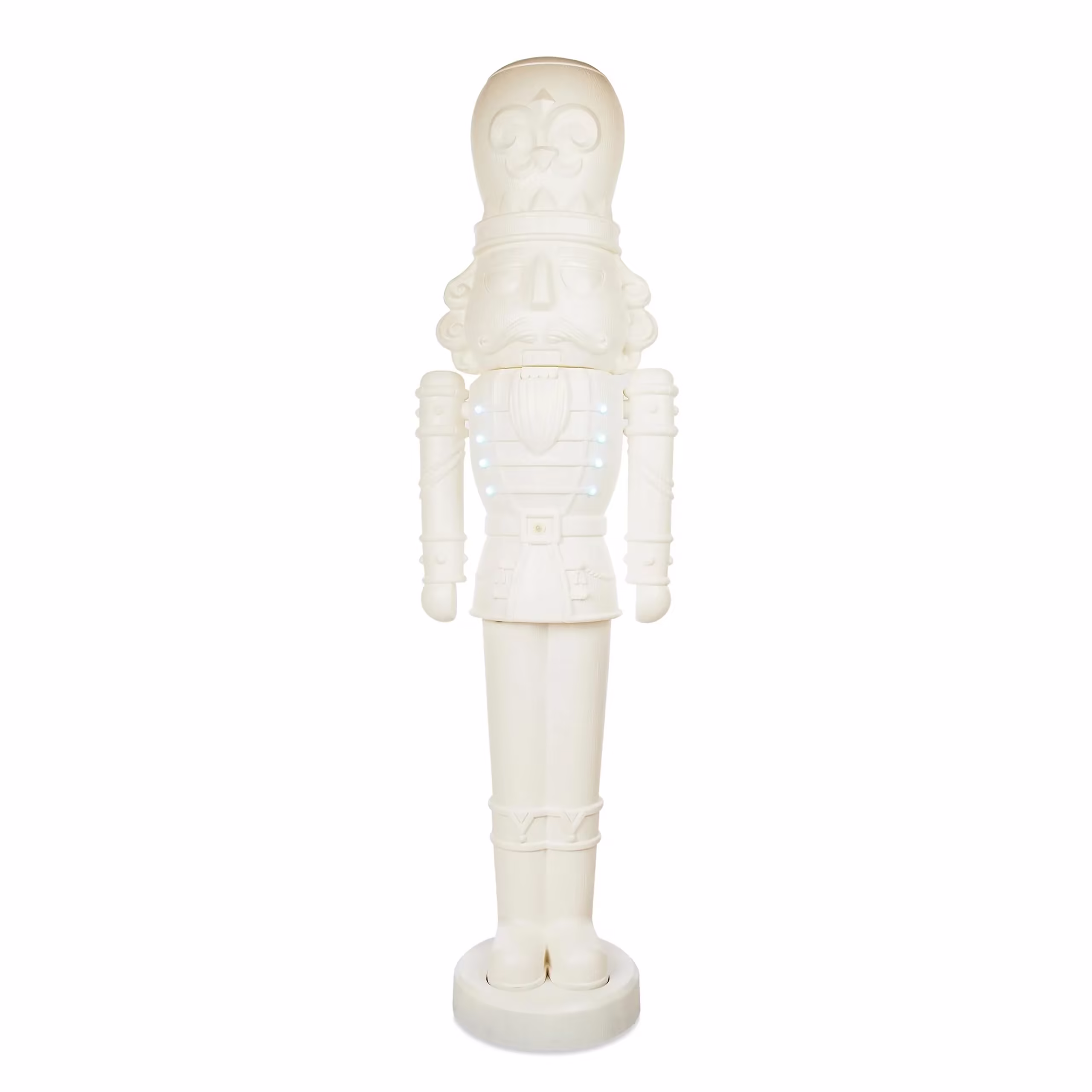 Holiday Time Animated White Nutcracker Blow Mold, 75-Inch, LED Lights & Music, Christmas Decoration