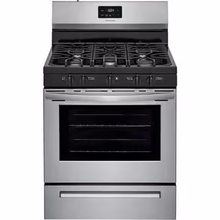 Frigidaire 30 in. 5 Burner Freestanding Gas Range in Stainless Steel FCRG3052AS