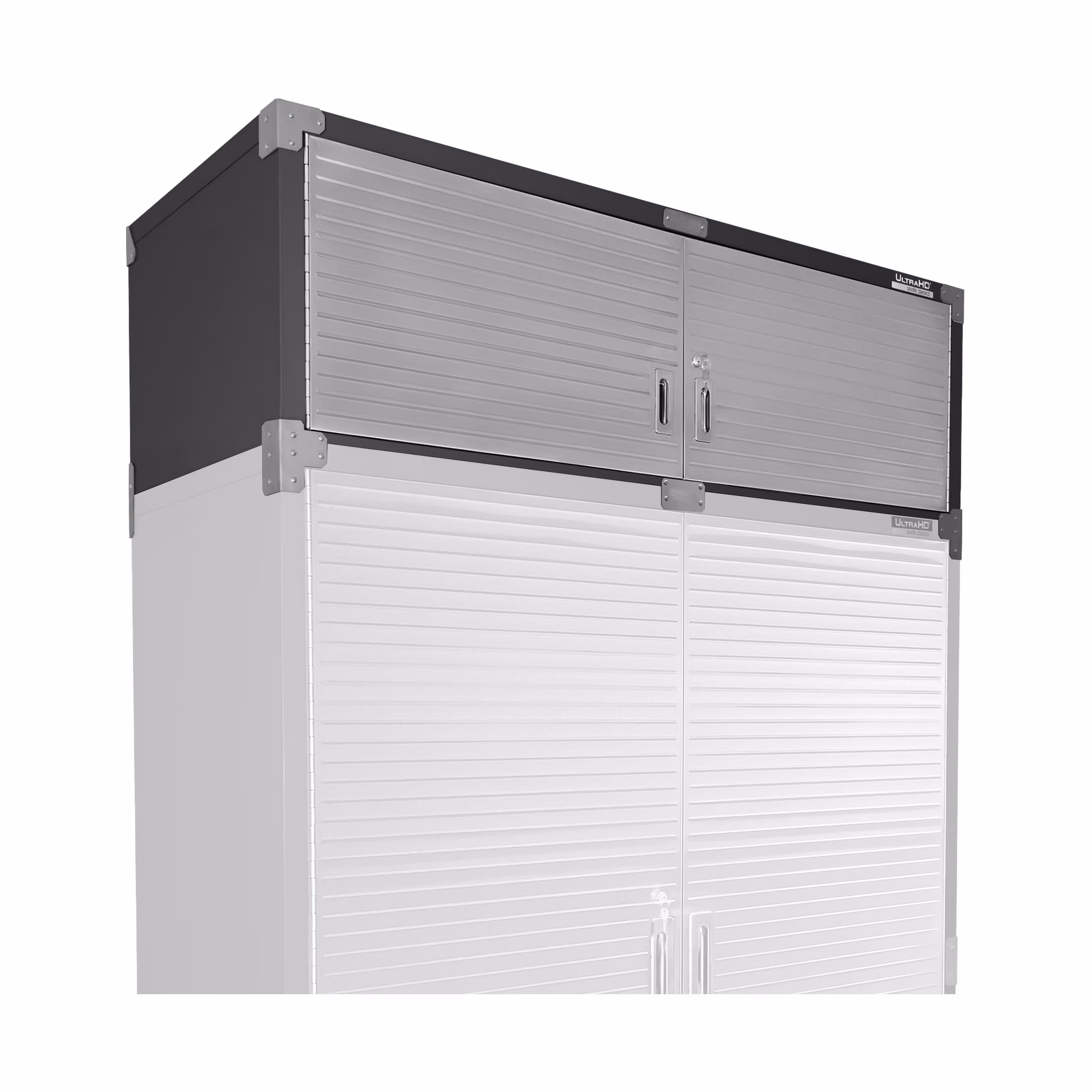 Seville Classics UltraHD Double Door Stacking Top Cabinet, Graphite, 60" W x 24" D x 18.5" H