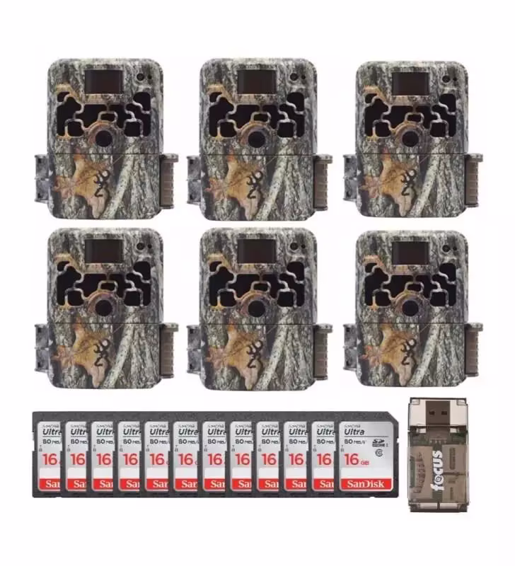Browning Trail Cameras Dark Ops Extreme (6-Pack) w/ 16GB Cards Bundle – Camouflage