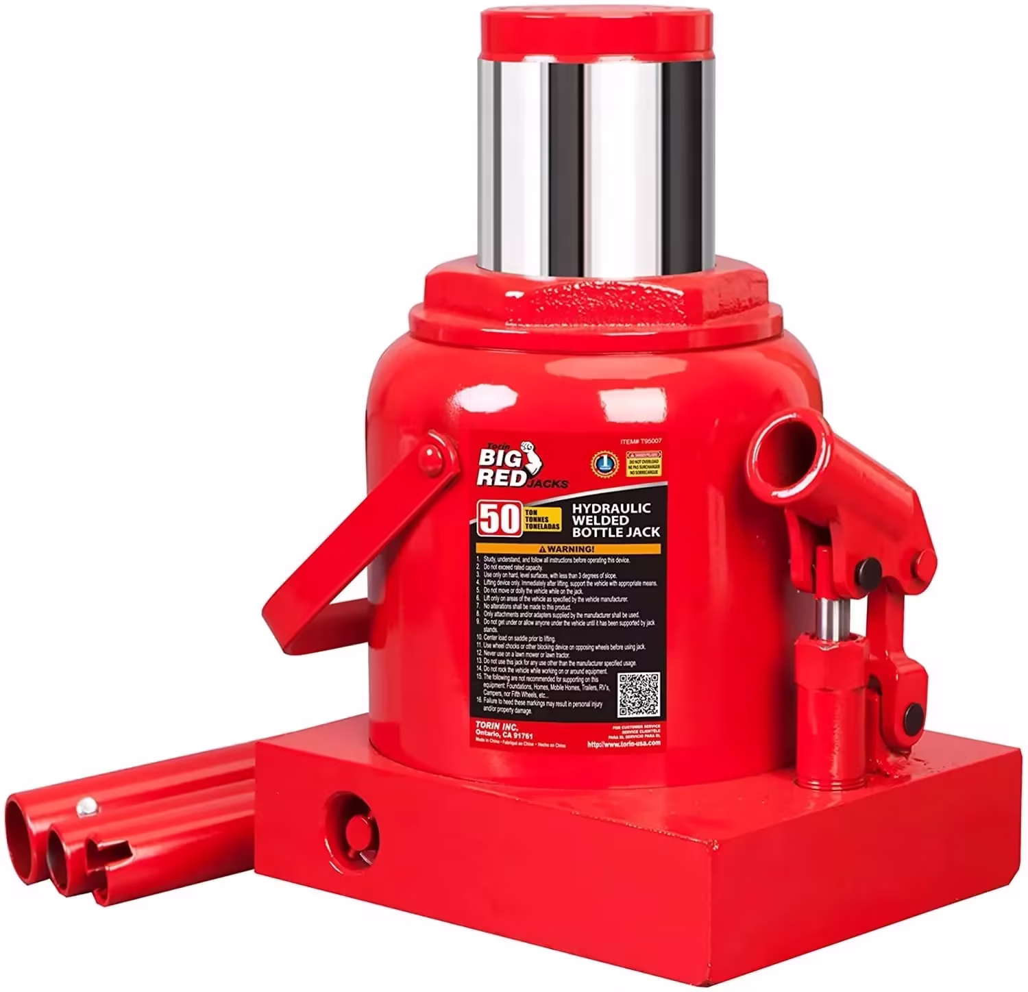 BIG RED 50 Ton Low Profile Hydraulic Bottle Jack – Welded Construction for Automotive & Heavy Lifting