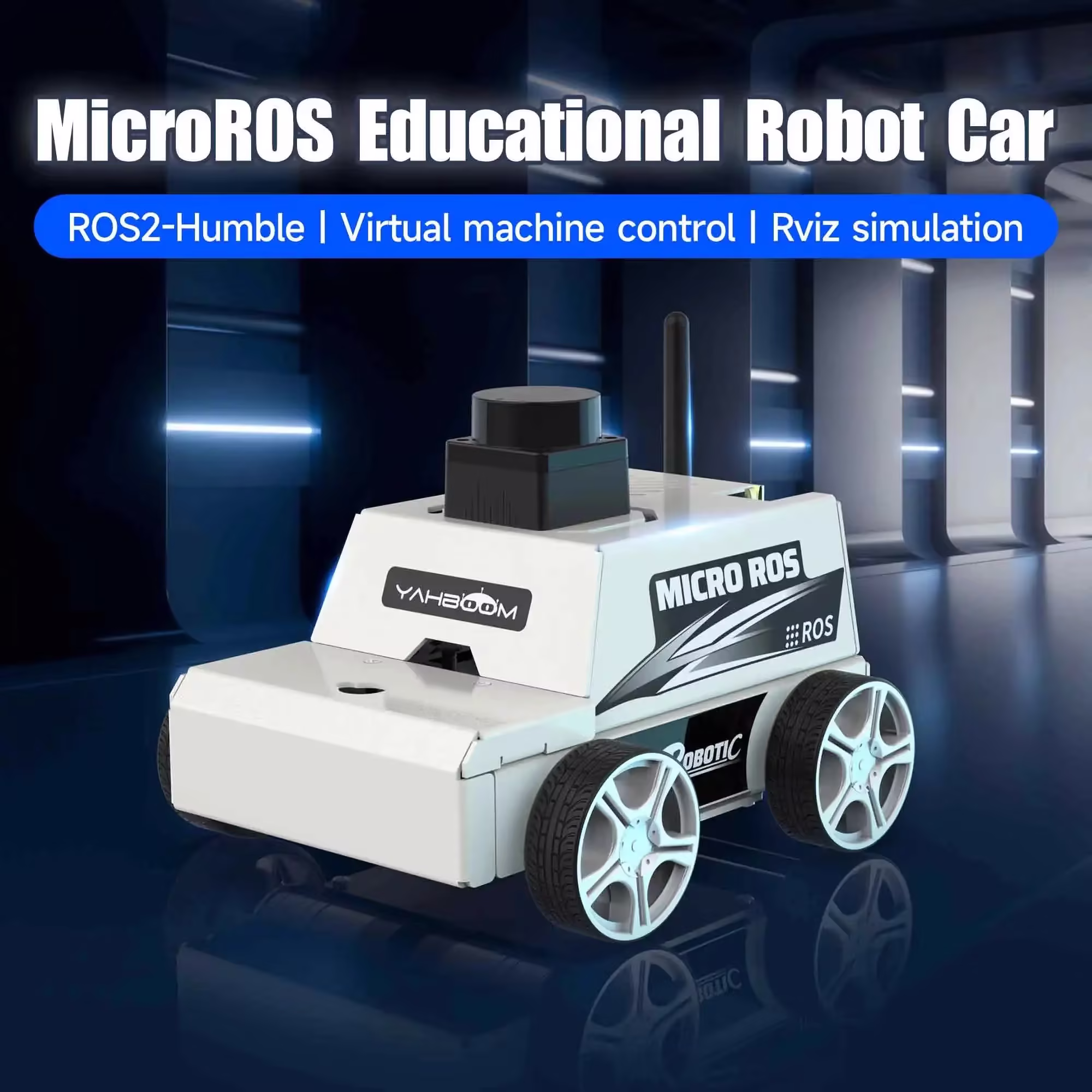 Robot Car Kit Virtual Machine Control Programmable Toy With Metal Motor 2MP Camera Adopt ROS2-Humble Python3 Programming