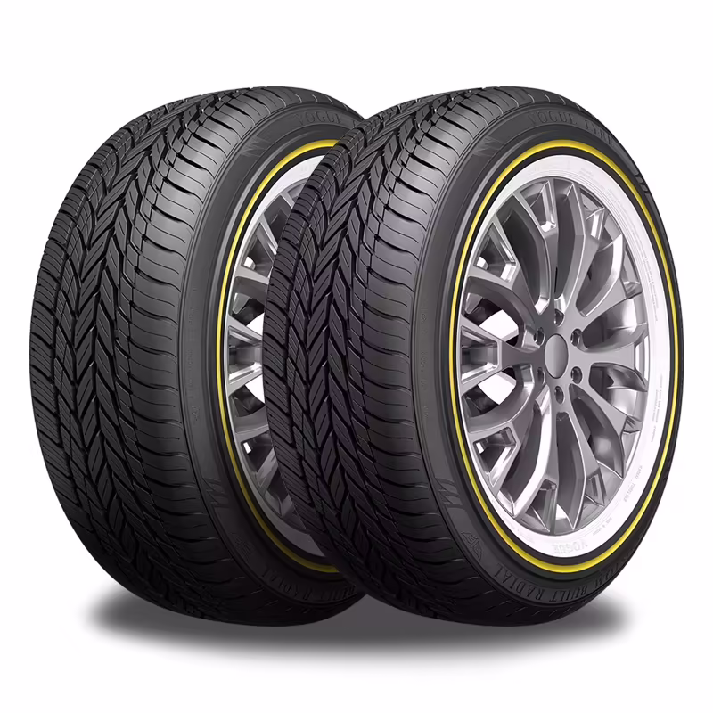 2 Vogue Tyres Custom Built Radial 235/55R17 99H White/Gold Sidewall Tires 460AA 0.3080.931 / 235/55/17 / 2355517