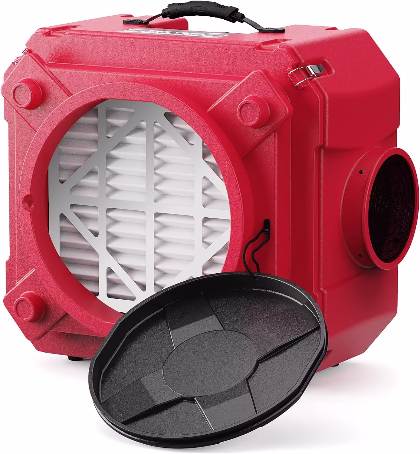 Air Scrubber with 3 Stage Filtration, Stackable Negative Air Machine for Industrial and Commercial Use, Heavy Duty Air Cleaner with MERV-10 Filter, HEPA/Activated carbon Filter, Red