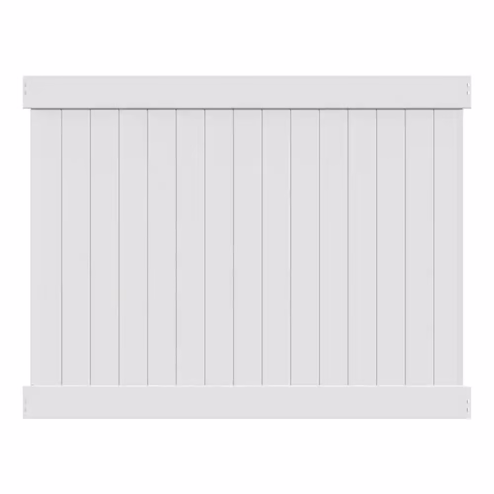 Veranda Linden 6 ft. H x 8 ft. W White Vinyl Privacy Fence Panel Kit
