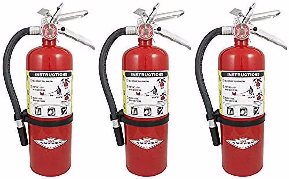 Amerex B402, 5 lb ABC Dry Chemical Fire Extinguisher with Aluminum Valve, Pack of 3