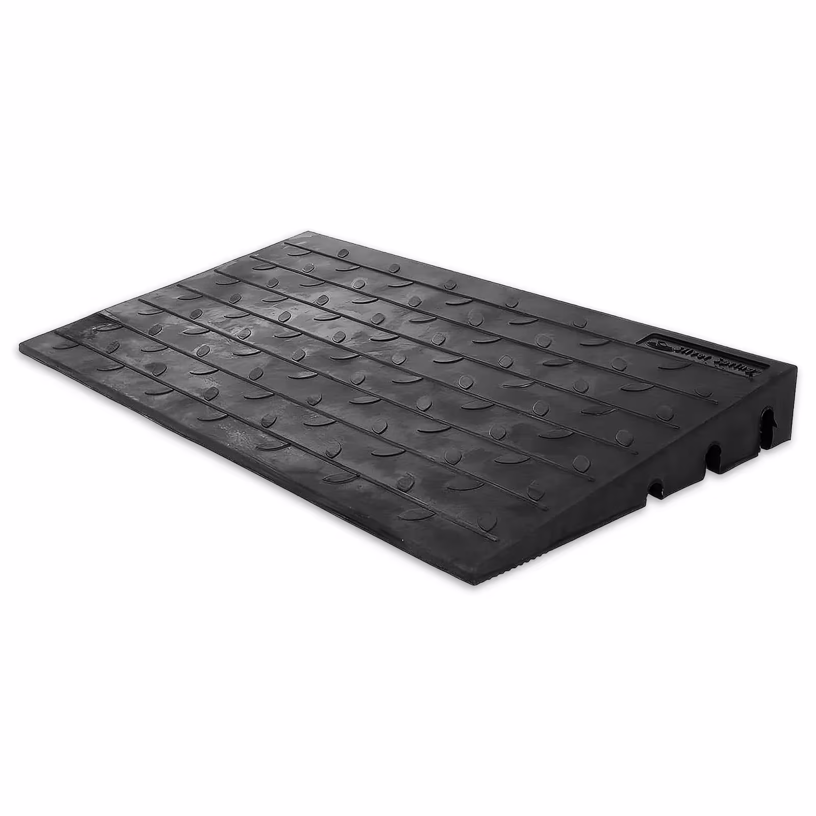 Silver Spring 4" Maximum Riser, Solid Rubber 3 Channel Threshold Ramp, Black