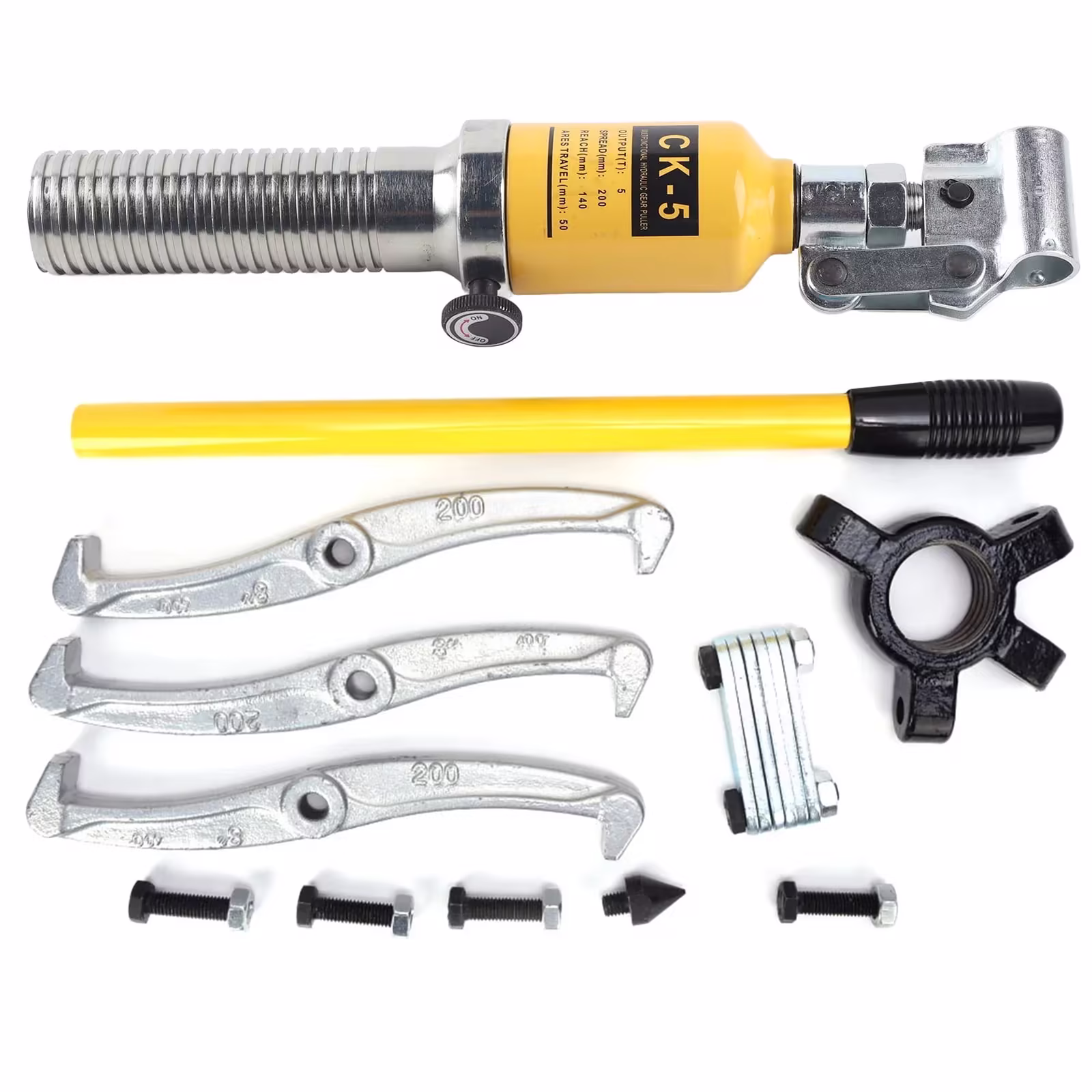 ANGGREK Hydraulic Bearing Puller,Hydraulic Puller,5 Ton Hydraulic Gear Puller Separator 3-Jaw Bearing Hub Removal Tool Kit