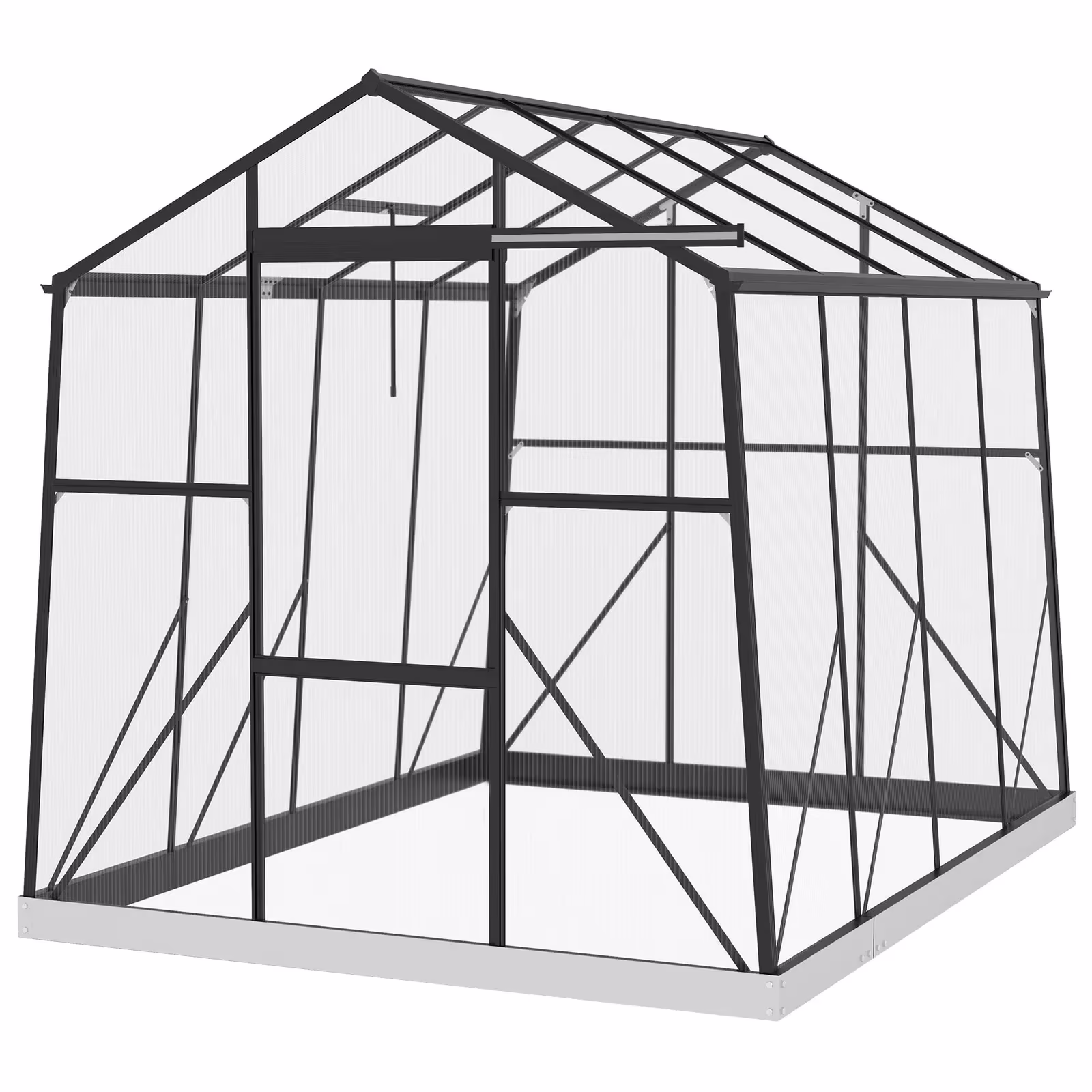 Outsunny 6' x 8' Polycarbonate Greenhouse Aluminium Walk-in Green House