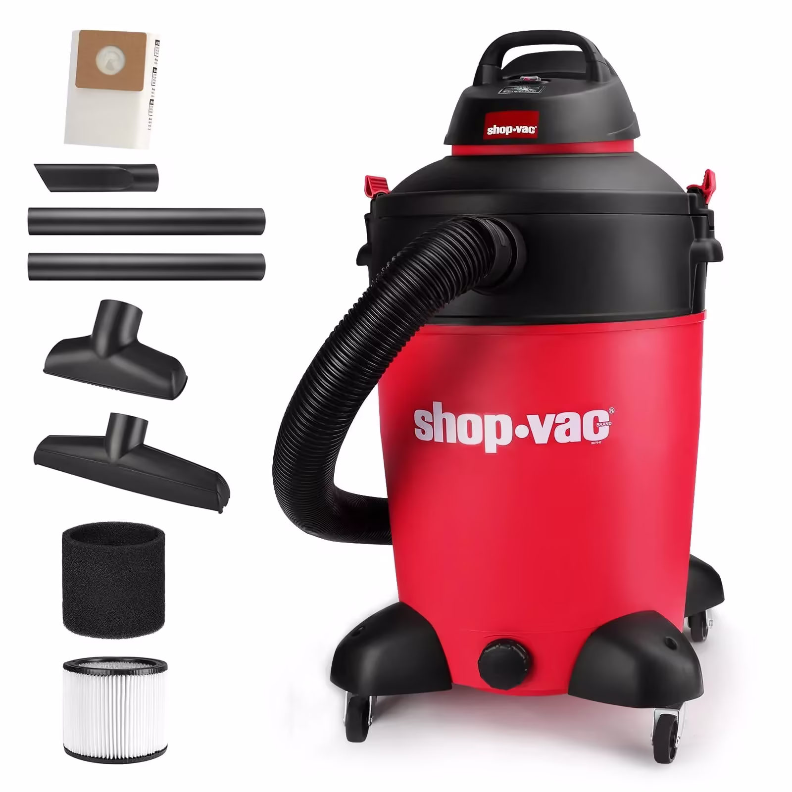 Shop-Vac 5973336 16-Gallon Wet/Dry Vacuum, 6.5 Peak HP, SVX2 Motor, 3-in-1 Function, Filters, Attachments and Drain Port