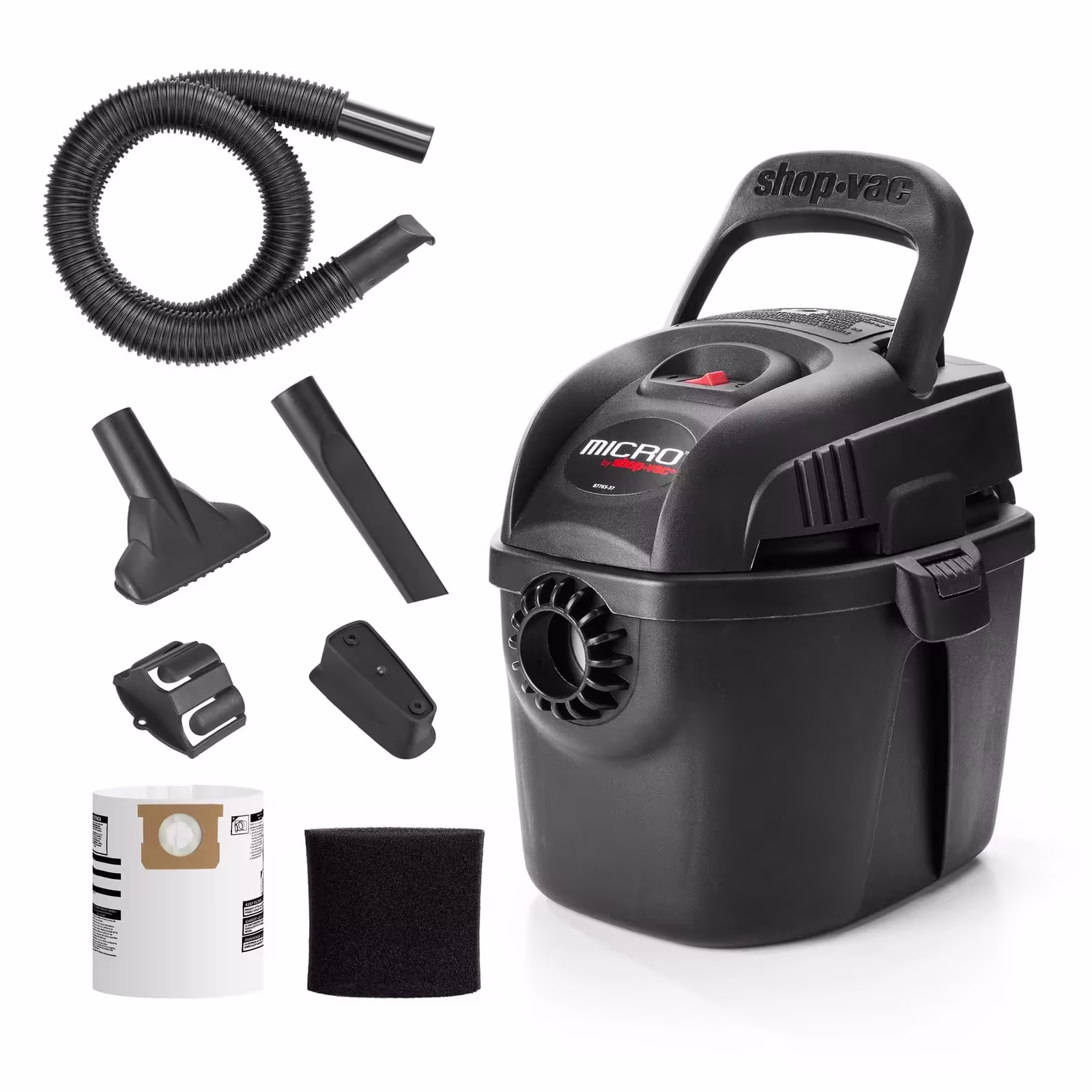 Shop-Vac 2021005 1-Gallon Micro Wet/Dry Vacuum, 1.0 Peak HP, 1.25-Inch Diameter x 4 ft Hose, Lightweight and Portable