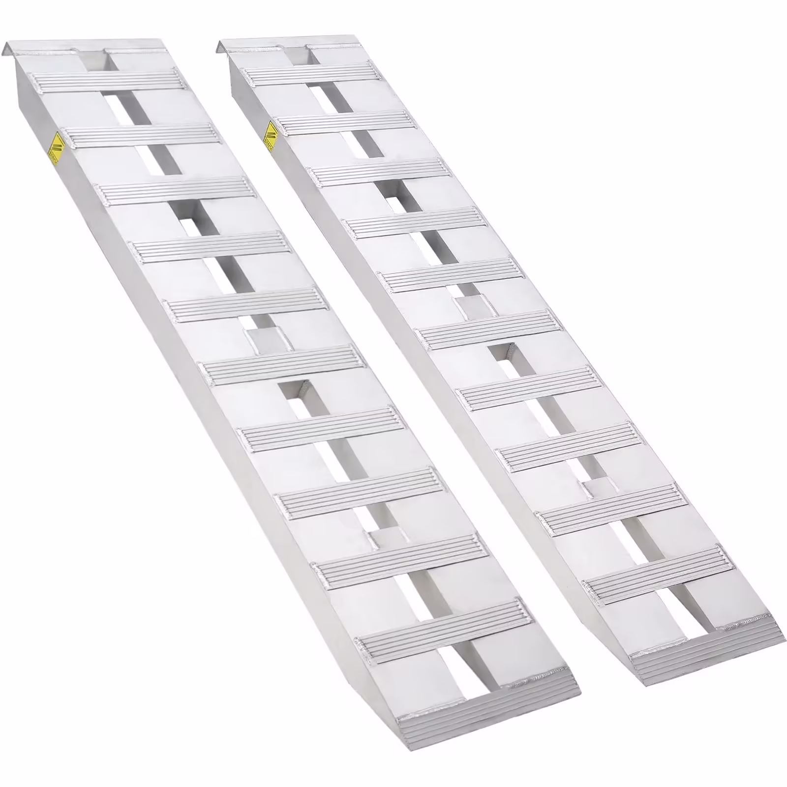 Heavy-Duty Aluminum Loading Ramps, 2-Pack, 72x15 Inches, 6000 lb Capacity, 2.5mm Beam, Knife and Hook Ends