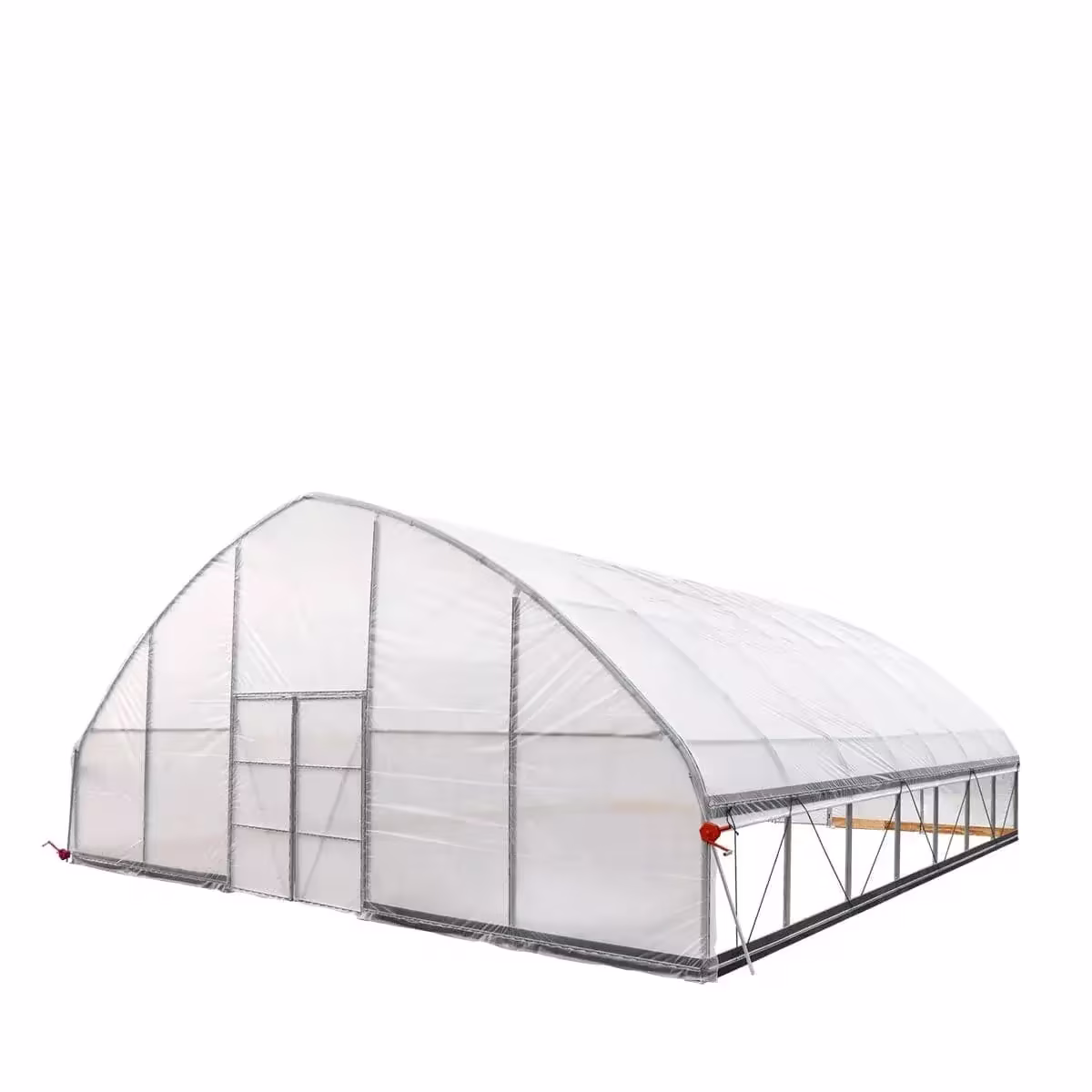 TMG Industrial Commercial Tunnel Greenhouse, 30' x 30', 6 Mil Clear Poly Covers and Roll-Up Sides, TMG-GH3030