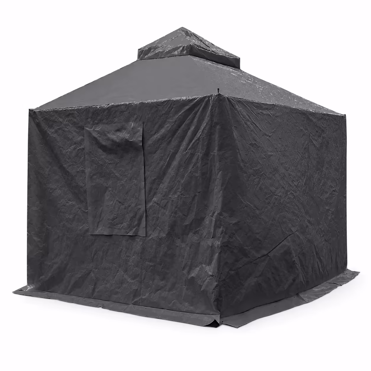 Domi Outdoor Living 8' x 8' Winter Gazebo Cover with Sidewalls & Mesh Windows, Waterproof Double Roof Enclosure, Black