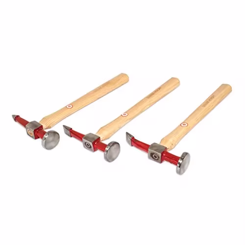 3pc Professional Auto Body Hammer Set (Pick, Curved and Straight)
