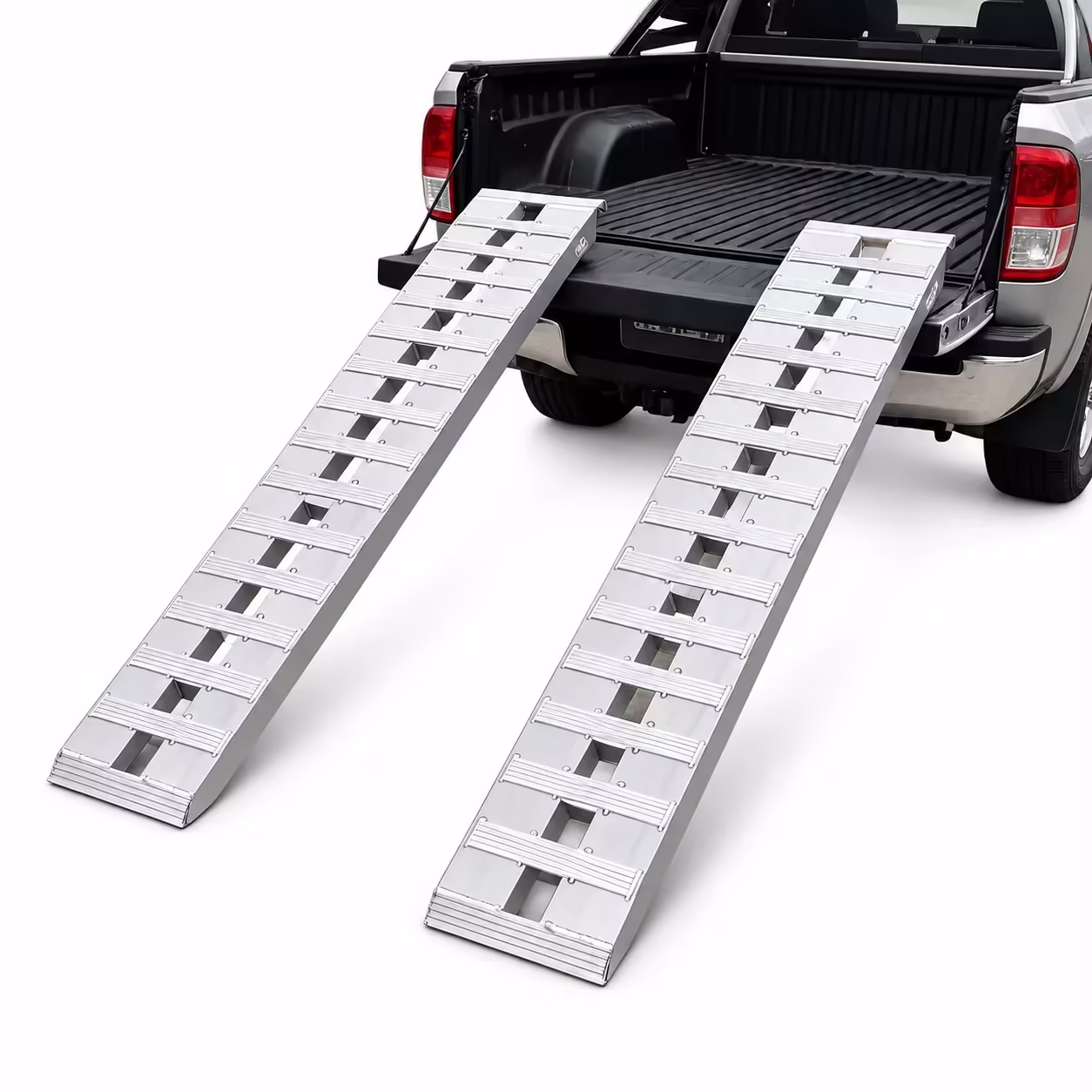 Aluminum Loading Ramps, 2-Pack, 96x15 Inches, 10,000 lb Capacity, Folding Non-Slip Design for Trucks and Tractors
