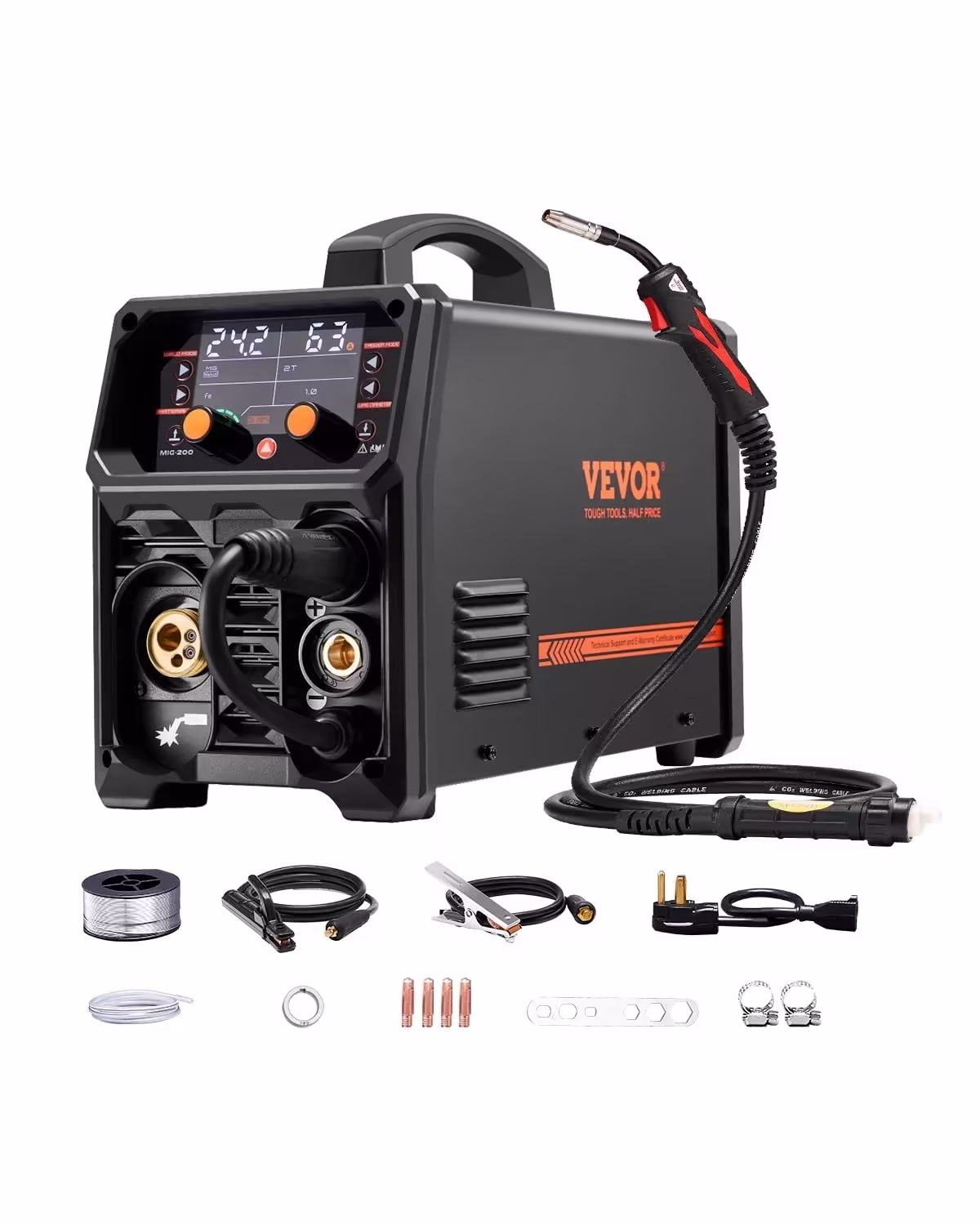 VEVOR MIG Welder 200Amps Welding Machine 4-in-1 Gas MIG/Flux Core MIG/Stick/Lift TIG