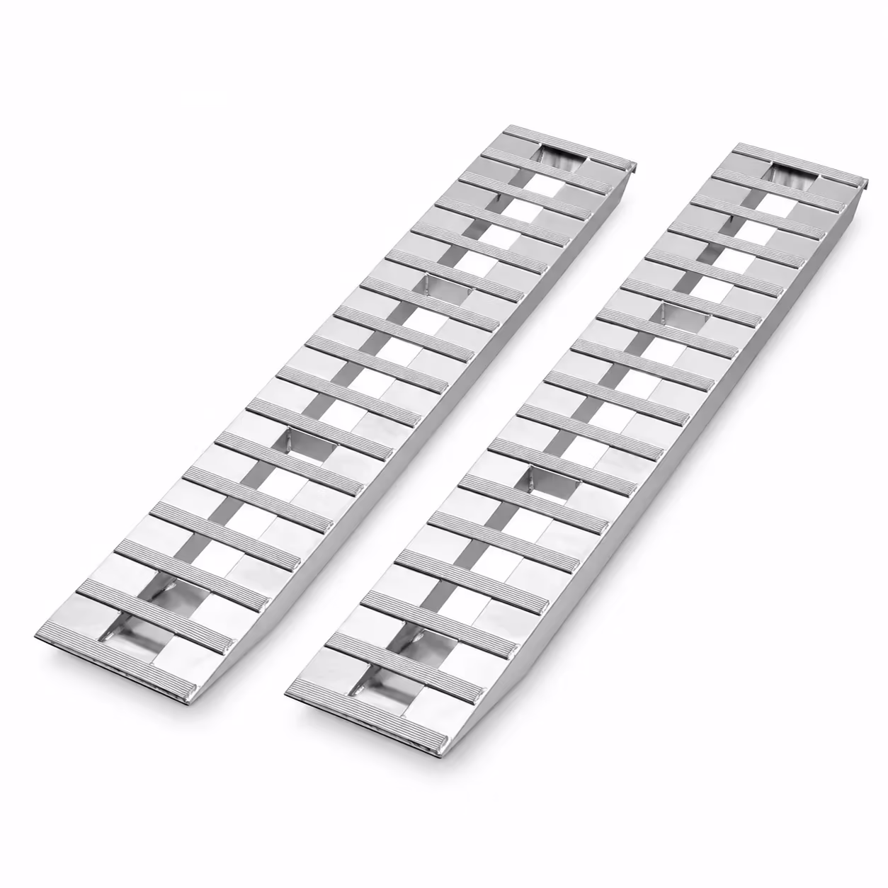 VEVOR Aluminum Loading Ramps, 2-Piece Set, 108x15 Inches, Anti-Slip Plates, 10,000 lb Combined Capacity