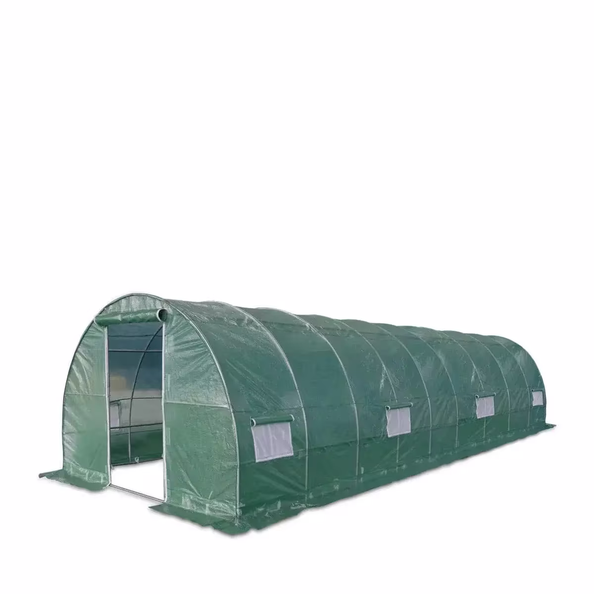 TMG Industrial Tunnel Greenhouse Grow Tent, 10' x 30', Ripstop Leno Cover, Cold Frame, Roll-Up Mesh Windows, Round Top Roof, TMG-GH1030R