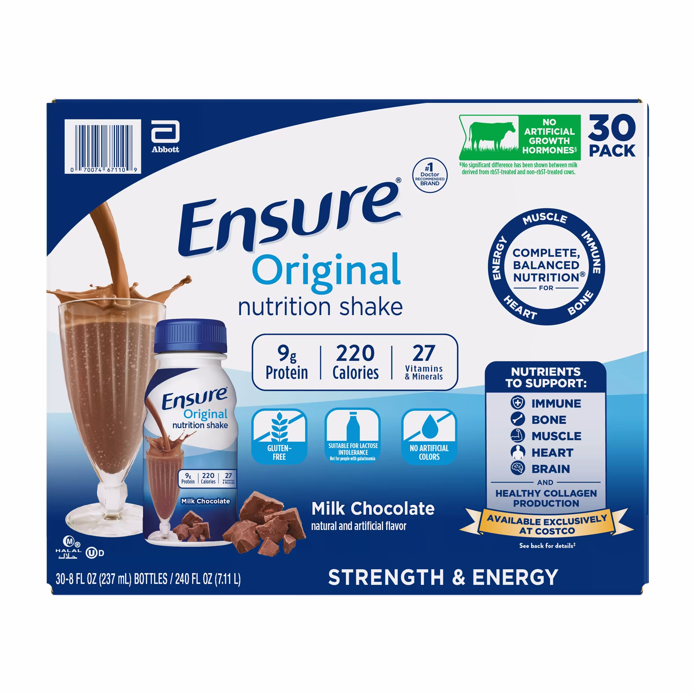Ensure Original Nutrition Shake, Milk Chocolate, 8 Fl. Oz, 30 - Pack