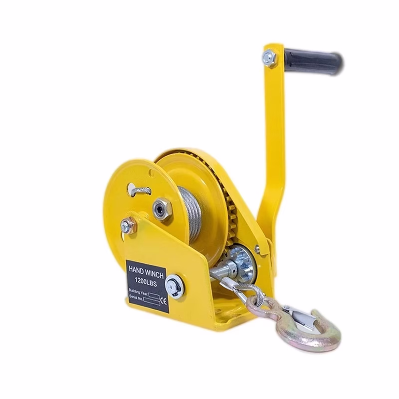 1200 Pounds 30m Wirerope Hand Operated Winch, Small Portable Winch Manual Traction Hoist Winch Crane Bidirectional Self-locking