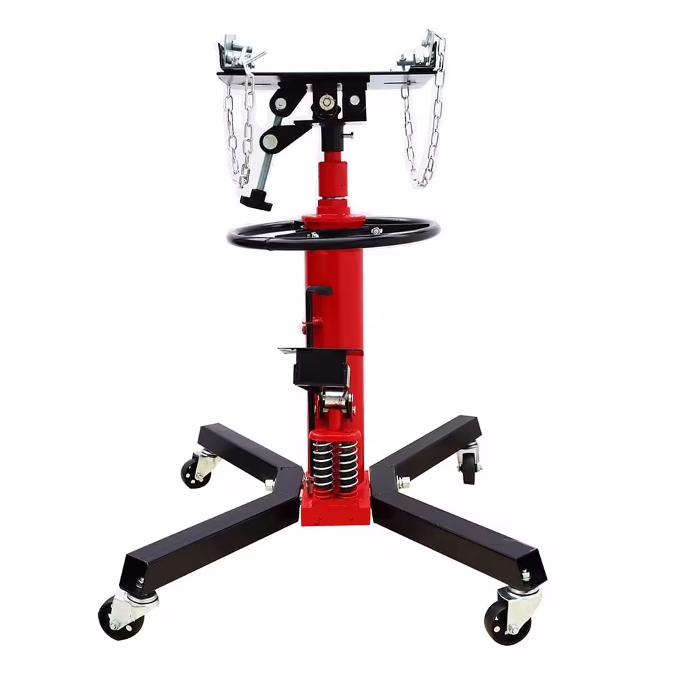 INTBUYING 1300lbs Auto Car 2 Stage Hydraulic Transmission Jack Tool with 360°Rotary Wheels Double Pump