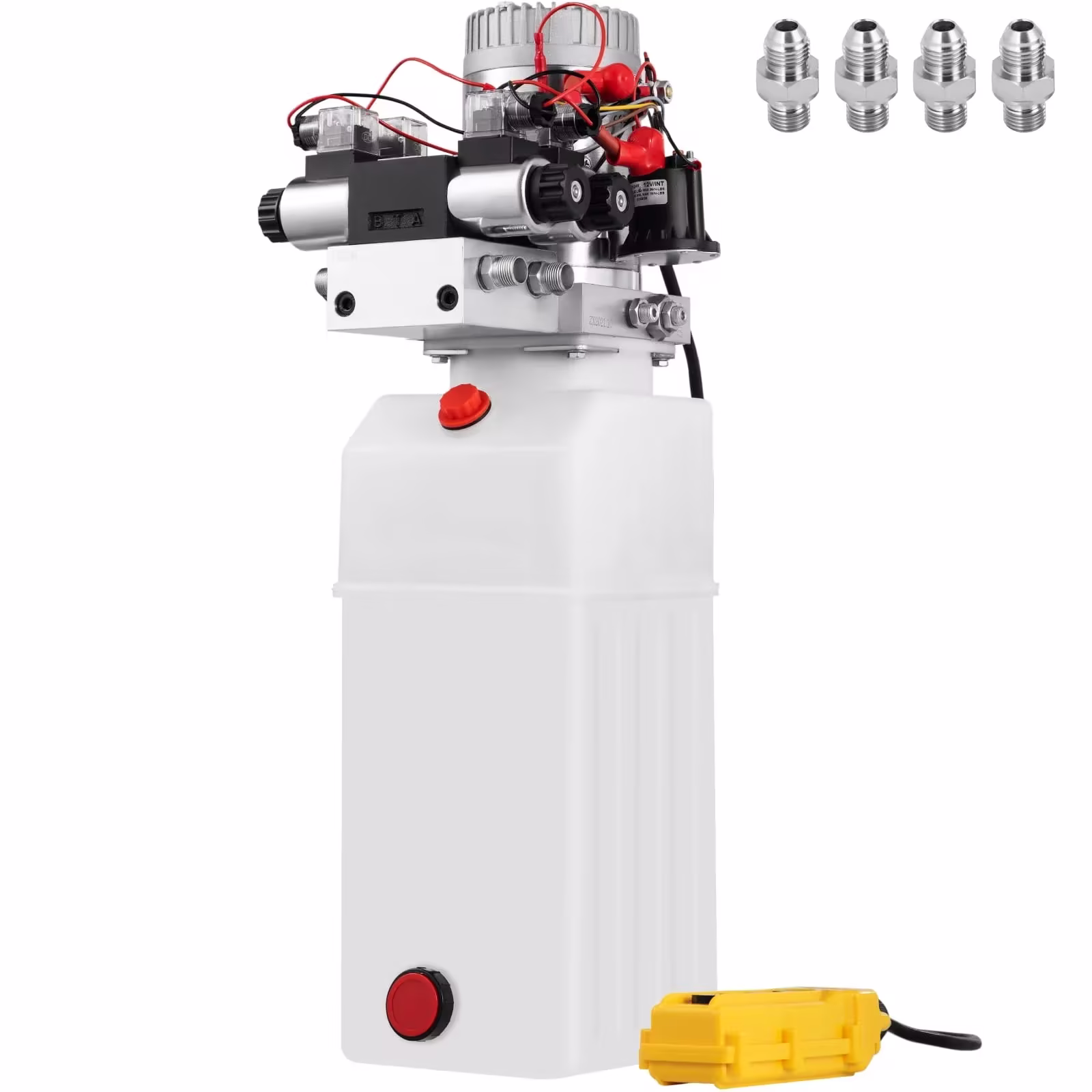 VEVOR 8L 12V DC Double Acting Double Solenoid Hydraulic Power Pack Tank ZZ004235